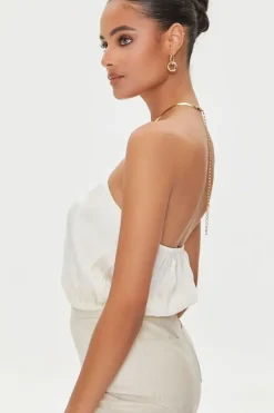 Snake Chain Halter Crop Top