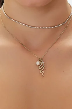 Snake & Cross Pendant Necklace Set