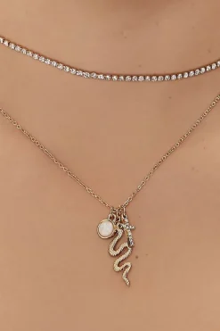 Snake & Cross Pendant Necklace Set