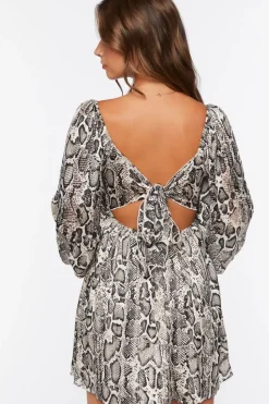 Snake Print Mini Dress