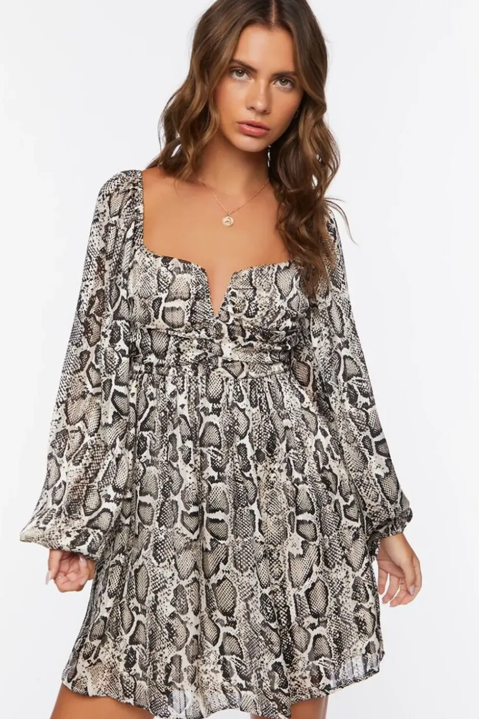 Snake Print Mini Dress