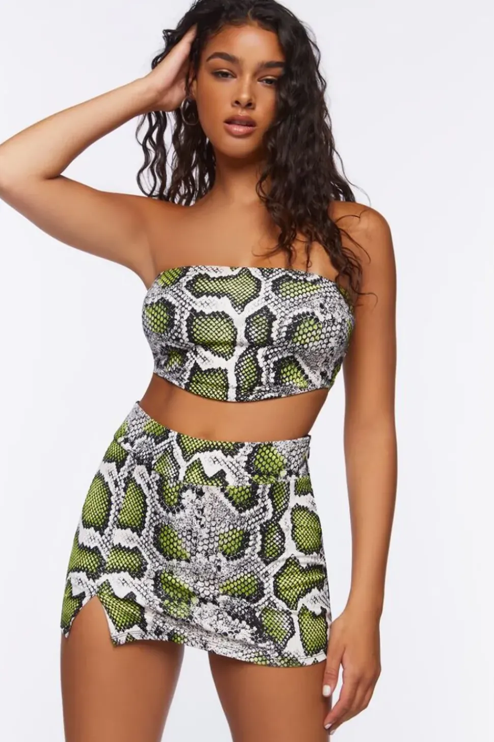 Snakeskin Tube Top & Skirt Set