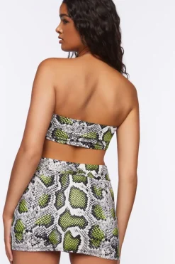 Snakeskin Tube Top & Skirt Set