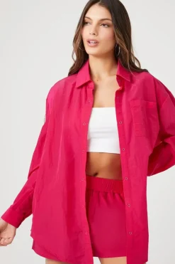 Snap Button-Front Shacket