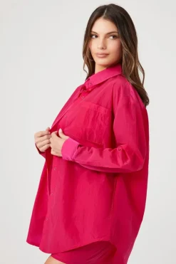 Snap Button-Front Shacket
