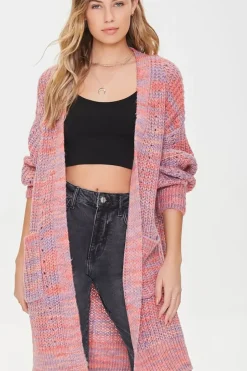 Space Dye Longline Cardigan Sweater