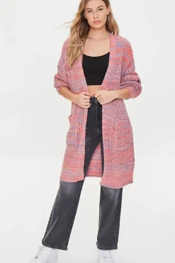 Space Dye Longline Cardigan Sweater