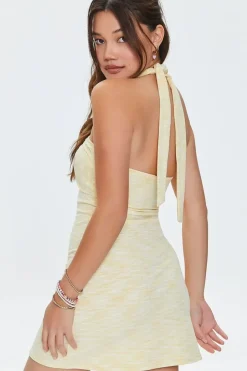 Space-Dye Mini Halter Dress