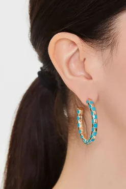 Speckled Open-End Hoop Earrings