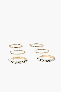 Speckled Print Hoop Earring Set