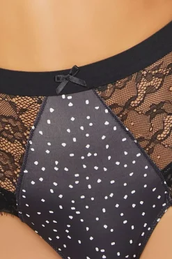 Speckled Print Lace Cheeky Panties