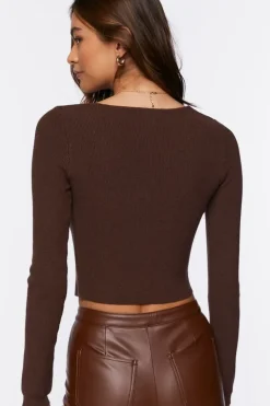 Split-Hem Cardigan Sweater
