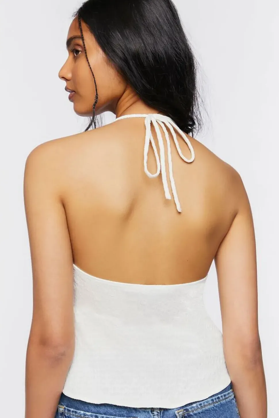 Split-Hem Halter Crop Top