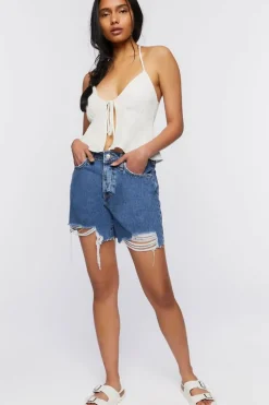 Split-Hem Halter Crop Top