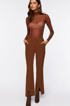Split-Hem High-Rise Pants