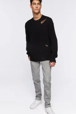 Split-Hem Slim-Fit Jeans