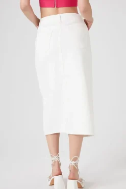 Split-Hem Twill Maxi Skirt