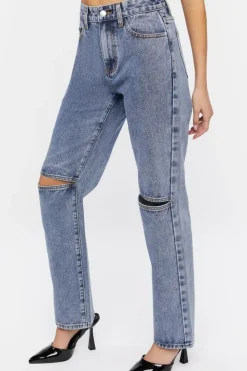 Split-Knee Relaxed High-Rise Jeans