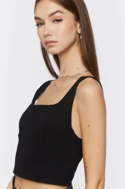 Split-Neck Crop Top