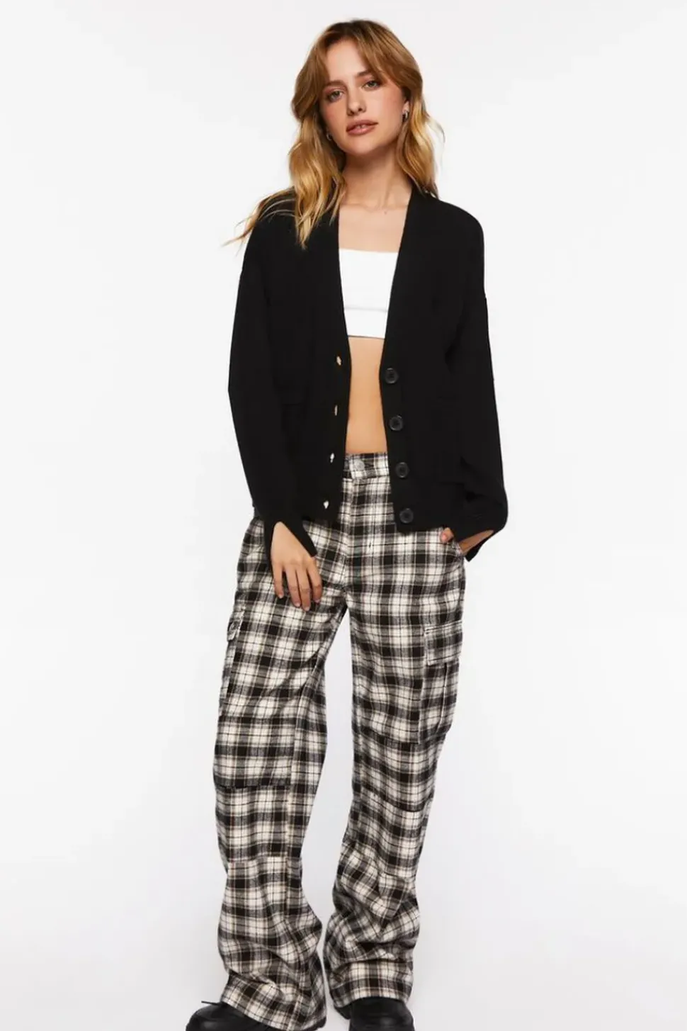 Split-Sleeve Cardigan Sweater