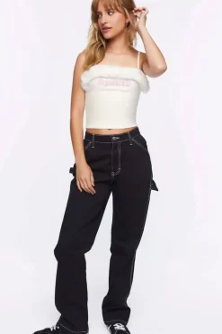 Spoiled Faux Fur-Trim Cami
