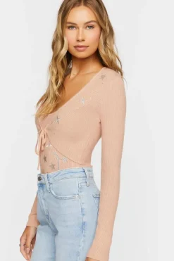 Star Embroidered Cardigan Sweater