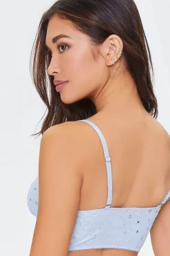 Star Print Mesh Bralette