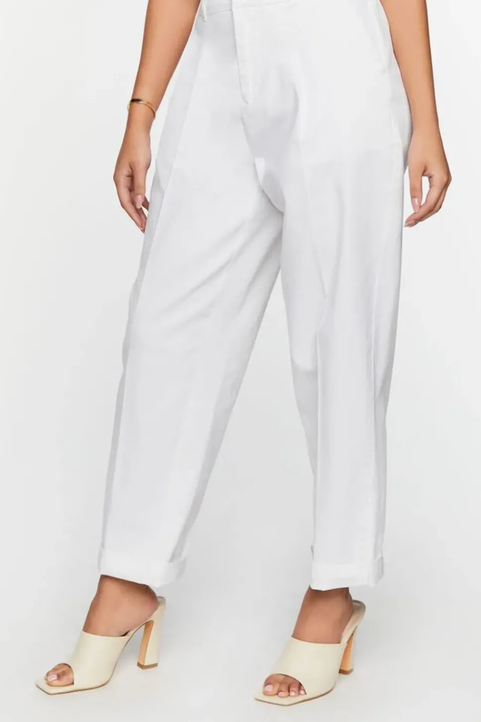 Straight-Leg Cuffed Ankle Pants
