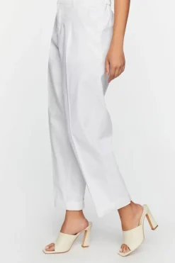 Straight-Leg Cuffed Ankle Pants