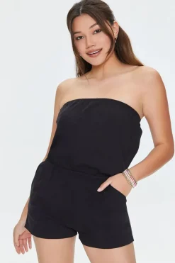 Strapless Cotton Romper