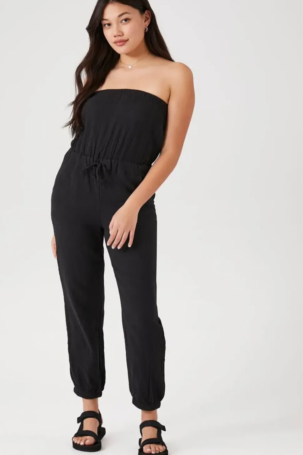 Strapless Drawstring Jumpsuit