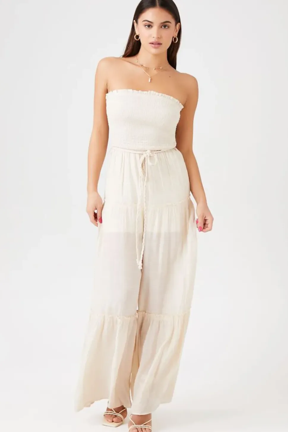 Strapless Wide-Leg Jumpsuit
