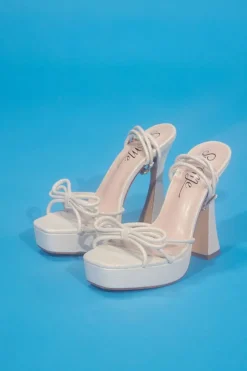 Strappy Bow Platform Heels