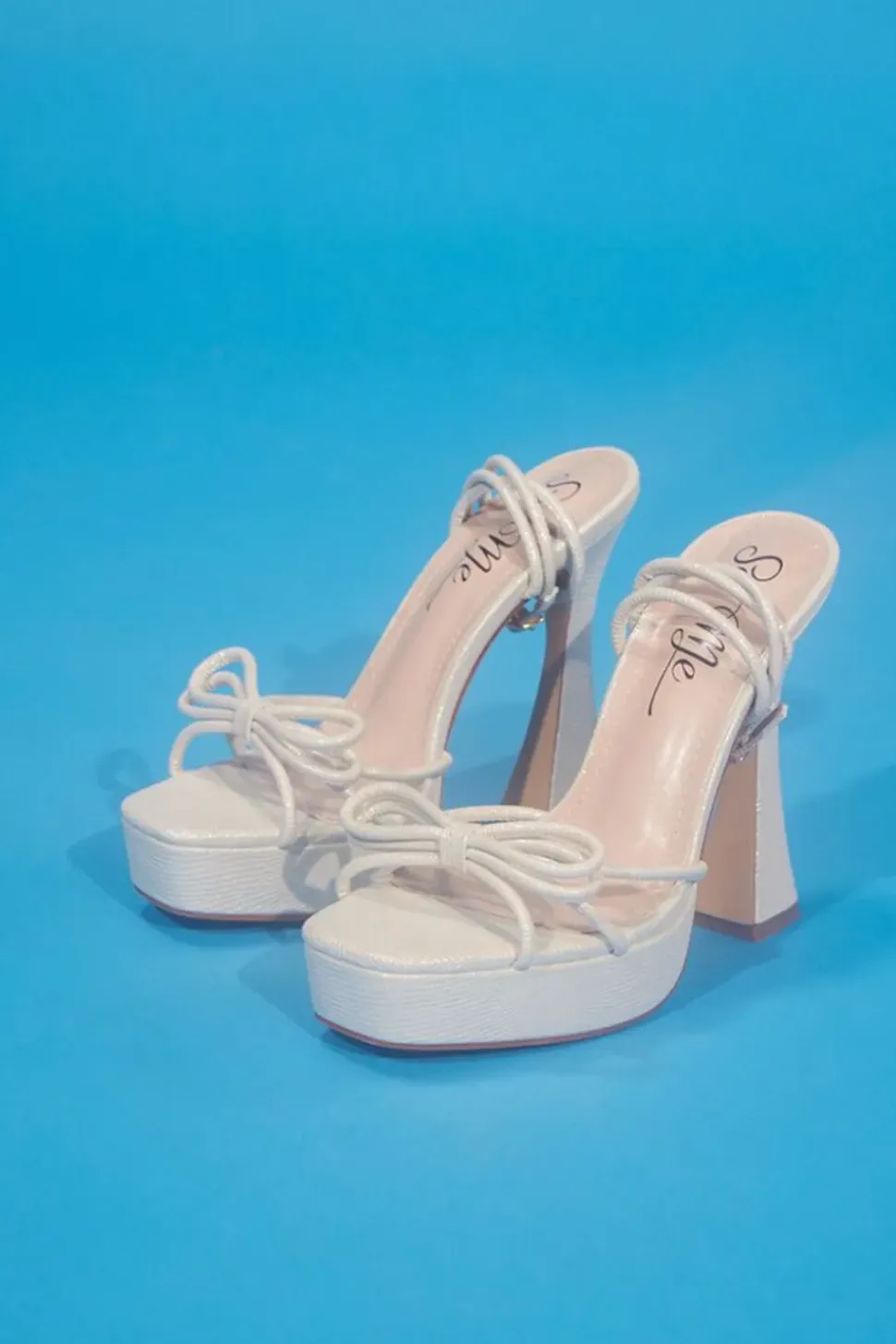 Strappy Bow Platform Heels