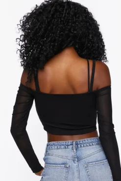 Strappy Off-The-Shoulder Bustier Top