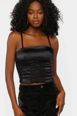 Strappy Satin Cropped Cami
