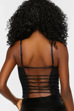 Strappy Satin Cropped Cami