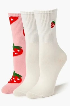 Strawberry Crew Sock Set - 2 Pack