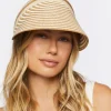 Striped Basketwoven Sun Visor