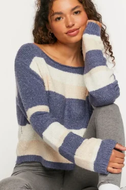 Striped Boat Neck Sweater