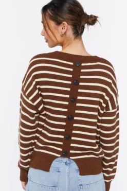 Striped Button-Back Sweater