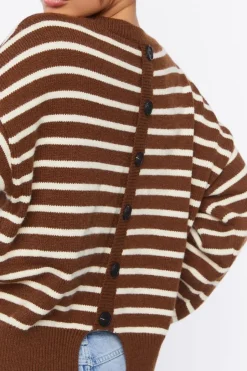 Striped Button-Back Sweater