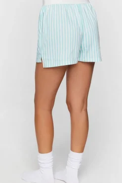 Striped Button-Front Pajama Shorts
