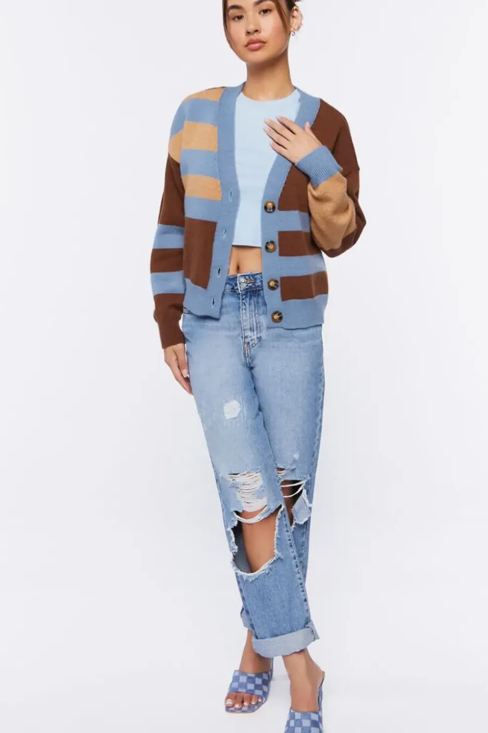 Striped Cardigan Sweater
