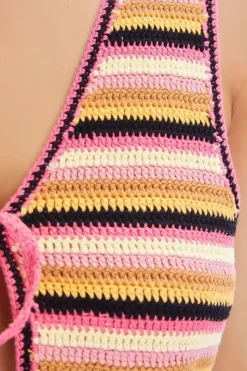 Striped Cochet Crop Top