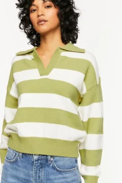 Striped Collared Sweater