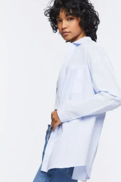 Striped Colorblock Poplin Shirt