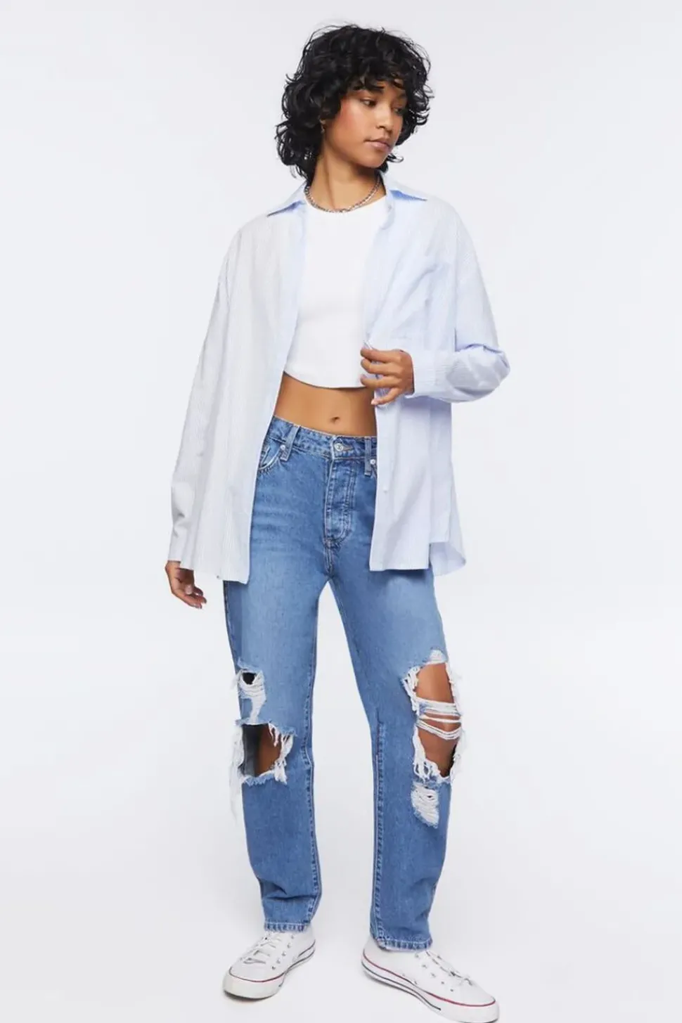 Striped Colorblock Poplin Shirt