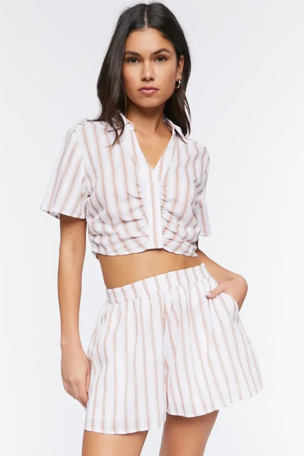 Striped Cotton Shorts