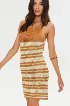 Striped Crochet Mini Dress